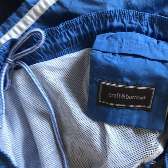 Croft & Barrow blue Red white  Men swim trunks XL - Picture 3 of 9
